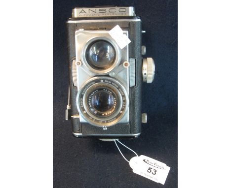 Ansco automatic twin lens reflex roll film camera with Ansco 83mm lens.(B.P. 21% + VAT) Sold as seen, not tested.