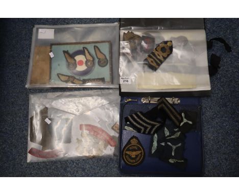 A collection of assorted military insignia including; Army and RAF, South Wales Borderers, Royal Observer Corps, Royal Navy i