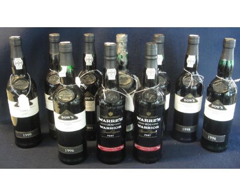 Two bottles of Warre's Warrior special Reserve Port, 75cl, 20% by volume, together with eight bottles of Dow's late bottled V