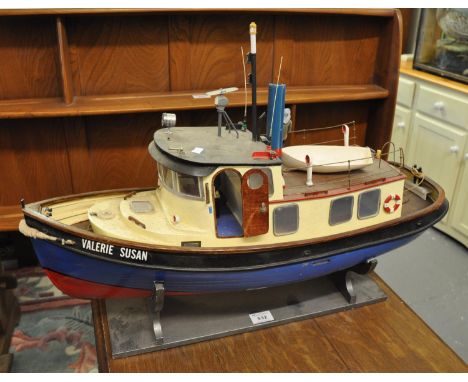 Radio controlled plastic model of the Bantry Bay type fishing boat 'Valerie Susan'. On wooden stand. 68cm long approx.(B.P. 2