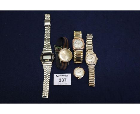 Group of assorted wristwatches to include; 9ct gold Leda gentleman's watch, a gold hexagonal cased ladies watch, a gold Tyma 