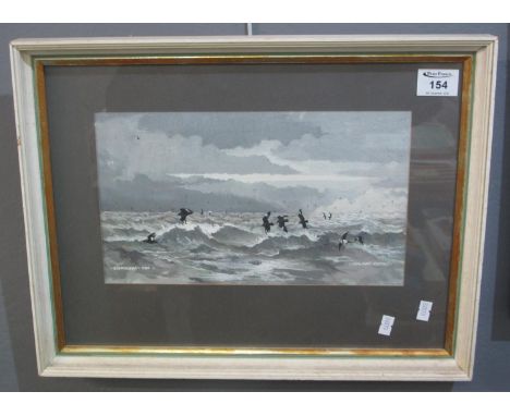 Edward Keebles (20th Century), 'Sheringham 1980', a seascape with sea birds, signed, watercolours. Framed and glazed.(B.P. 21