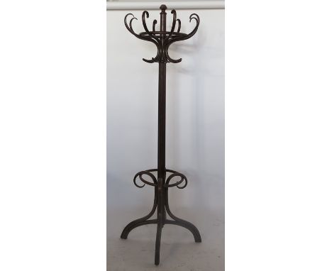 A Thonet bentwood coat and hat stand, height 80ins