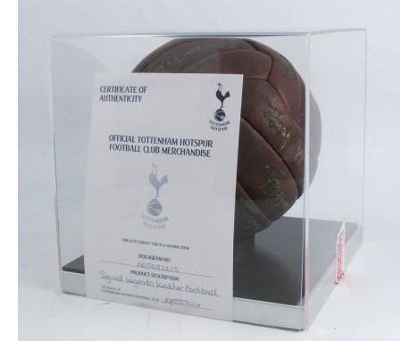 Tottenham Hotspur, a signed Legends leather retro style football, together with authentication certificate