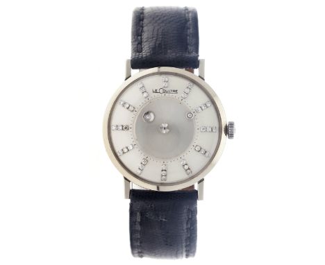 No reserve - LeCoultre Galaxy "Mystery Dial" 14K. white gold - Midsize watch Case: white gold (14K.) - strap: leather - manua
