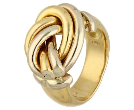 No reserve - 18K Bicolour gold knot ring. Hallmarks: 750 Dutch assay mark, Italian maker's mark*1804VI, signed DEA. In good c