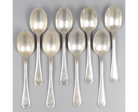 No reserve - Christofle 8-piece set of teaspoons model: America by Luc Lanel silver-plated. Cutlery model America was created