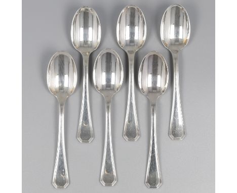 No reserve - Christofle 6-piece set of teaspoons model: America by Luc Lanel silver-plated. Cutlery model America was created