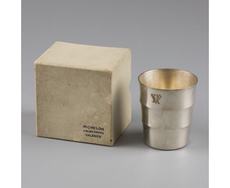 No reserve - Christofle drinking cup, silver-plated. Drinking cup with heavy silver-plating, complete with original jeweler's