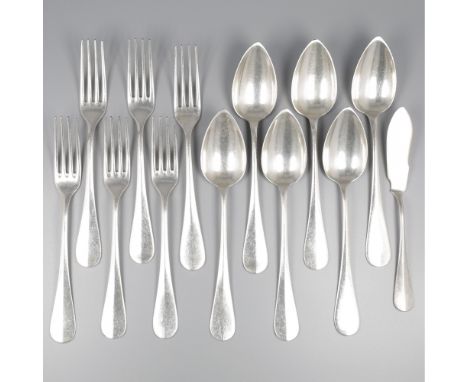 No reserve - Christofle 12-piece set Spoons &amp; Forks + Butter knife model: Fidelio silver-plated. Model: Fidelio (older ve