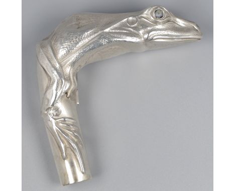 No reserve - Jugendstil walking stick handle silver. Beautiful Art Nouveau walking stick handle depicting a frog. France, ca.