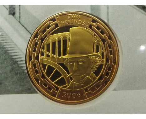 Royal Mint / Westminster - 'the Brunel Anniversary £2 Gold Coin First Day Cover' struck in 22 carat gold, issued in a limited