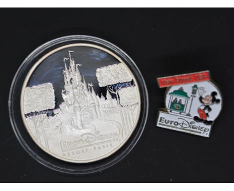 Silver - Disney PARIS GRAND OPENING - A 1 troy oz (31.1 grams) fine grade .999 fine silver collectible coin / medallion struc