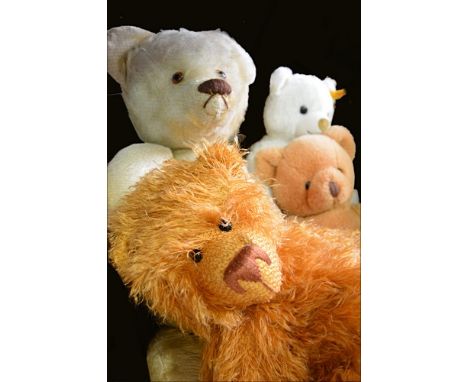 Steiff white bear and other bears and soft toys.