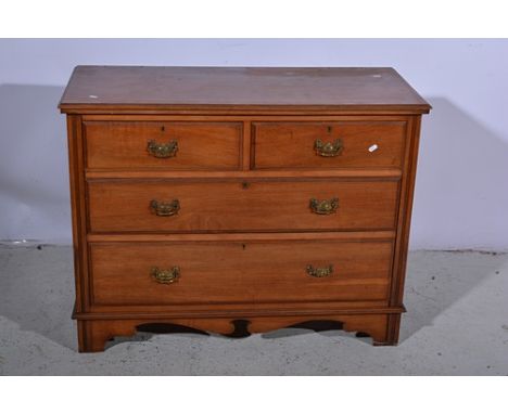 Victorian waxed pine small chest of drawers, rectangular top with a moulded edge, (a.f.), fitted with two short and two long 