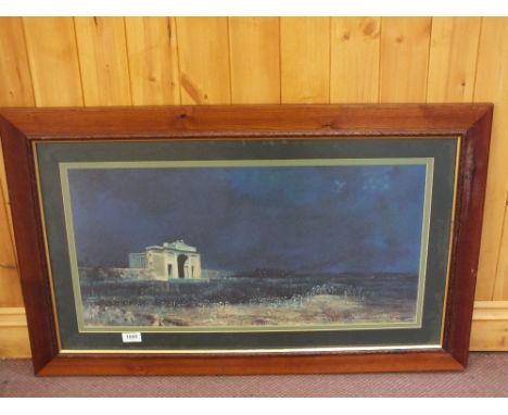 A print of Will Longstaff's "Menin Gate at Midnight", painted in 1927, framed and glazed