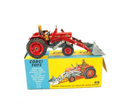 Boxed Corgi 69 Massey Ferguson 165 tractor and shovel (end flap detached)