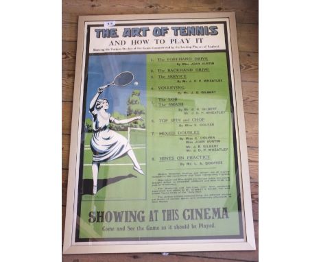 A framed Parkstone Film Co, Lytham poster, The Art of Tennis with accompanying print