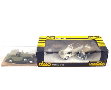 A box with Solido Gift Rolls Royce set of three and one other boxed 