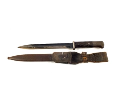A German WWII era K98 bayonet with scabbard