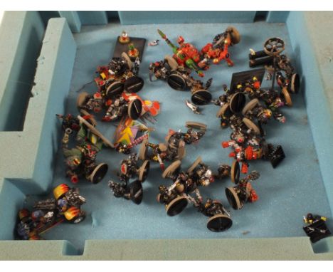 A Warhammer Orc Army die cast and plastic, approx eighty pieces