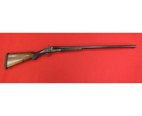 A Bayard "Demi-Bloc" side by side hammer 16 bore shotgun, approx/ 29" barrels, engraved action and lock plates.  Rubber butt 