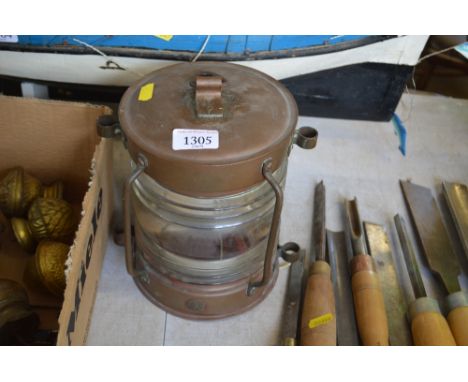 A seahorse coppper ship's lantern