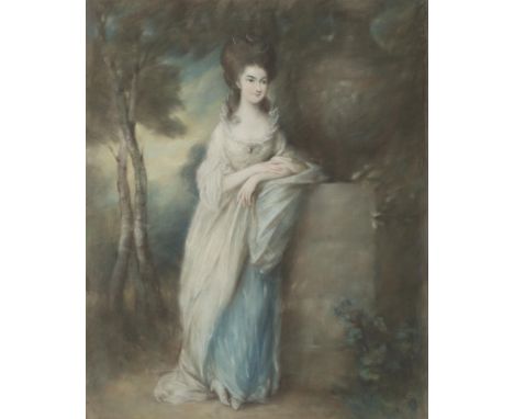 Thomas Gainsborough (1727-1788), dans le goût de. 'Studi of Miss Hamilton'.Pastel sur papier, n.s.59.5x47.5 cm.  Référence:Pr