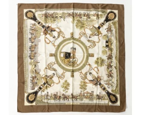Hermès Paris, carré en soie "Grands attelages".87x85 cm.Vintage VintageVintage Mode et Accessoires - Vintage, Fashion and Acc