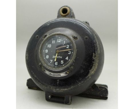 A Zenith cockpit clock, manual wind