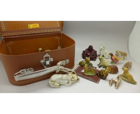 Wade Whimsies, etc., and a Steiff case