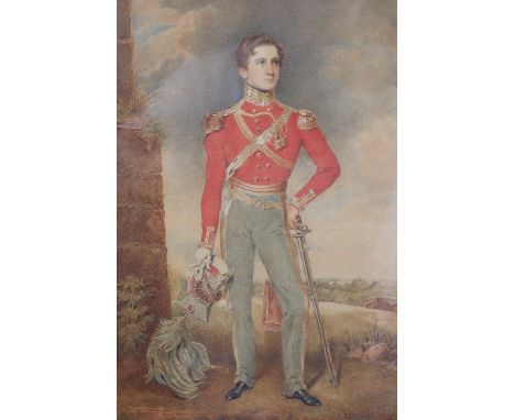ENGLISH SCHOOL, mid 19th century. A portrait of a military officer, watercolour; 10½” x 7½”, in glazed frame. (13½” x 10¼” ov