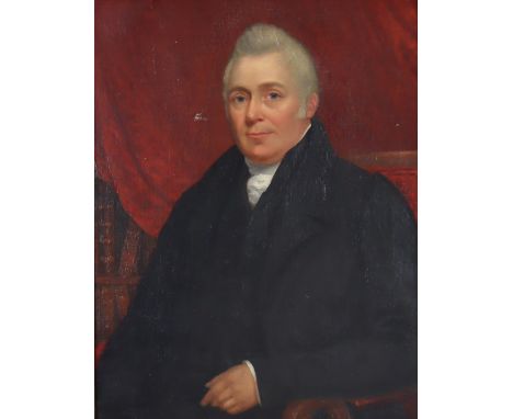 ENGLISH SCHOOL, early 19th century.. A portrait of Revd. George Newby, vicar of Stockton-on-Tees.  Oil on canvas: inscribed l