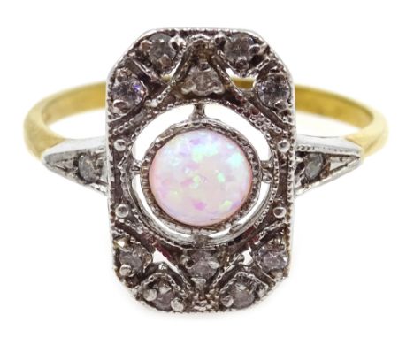 Silver-gilt opal ring, stamped SIL Condition Report Click here for further images, condition, auction times & delivery costs