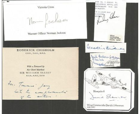 World War Two Signature Clippings Collection. Around 30+ autographs on a mixed selection of media - signature pieces, signatu