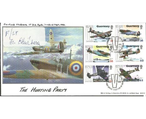 Czech Battle of Britain veteran Frantisek Chabera signed cover. 2000 The Hunting Party first day cover with signature piece a