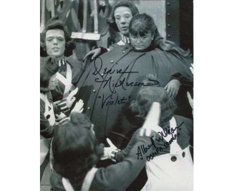 CHARLIE & THE CHOCOLATE FACTORY – 8x10 photo signed by Denise Nickerson (violet) and Albert Wilkinson (oompa loompa)  Good co