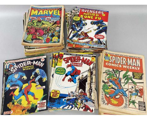ASSORTED VINTAGE MID-SEVENTIES WEEKLY COMICS, including Spiderman (39); The Avengers (11); Planet of the Apes (9) The Super-H