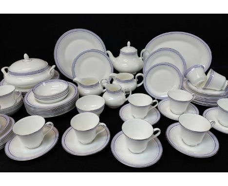 ROYAL DOULTON 'LILAC TIME' PATTERN PART TEA &amp; DINNER SERVICE, including tea pots, tureen, various bowls, dishes, cups, ju