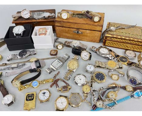 ASSORTED MODERN & VINTAGE FASHION WATCHES (qty)Comments: quartz and manual wind, most not working, some damaged.
