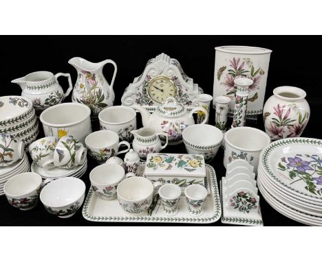 GOOD GROUP OF PORTMEIRION 'MY GARDEN' WARES, including mantle clock, butter dish, toast rack, tea pot, egg cups, tea cups and