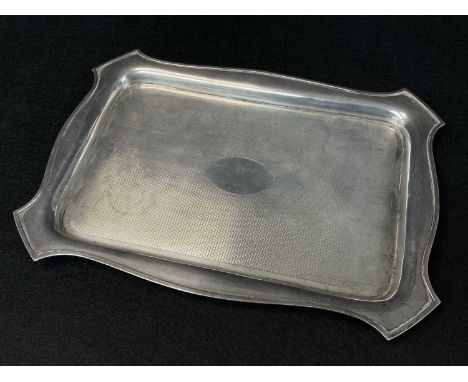 GEORGE V ENGINE TURNED SILVER TRAY, Chester 1930, with outset corners, approx. wt.13ozt, 31.3cms wideComments: hallmarks rubb