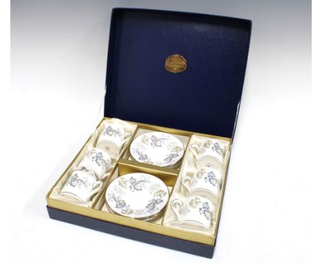 Coalport Camelot fine bone china coffee set with six cups and six saucers, boxed  (12)