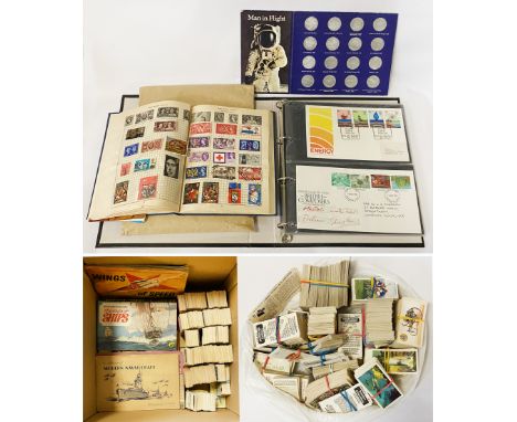 COLLECTION OF STAMPS, FIRST DAY COVERS &amp; CIGARETTE CARDS