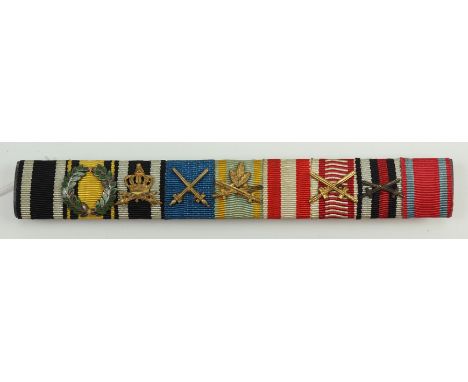 Württemberg: Große Feldschnalle mit 9 Auszeichnungen des Oberst G.R.1.) Preussen: Eisernes Kreuz, 1914, 2. Klasse, 2.) Württe