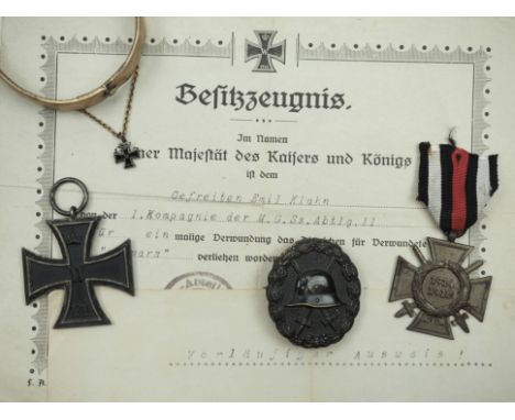 Preussen: Nachlass eines Gefreiten der 1./ M.G. Ss. Abtlg. 111.1.) Eisernes Kreuz, 1914, 2. Klasse, Hersteller CD 800 im Ring