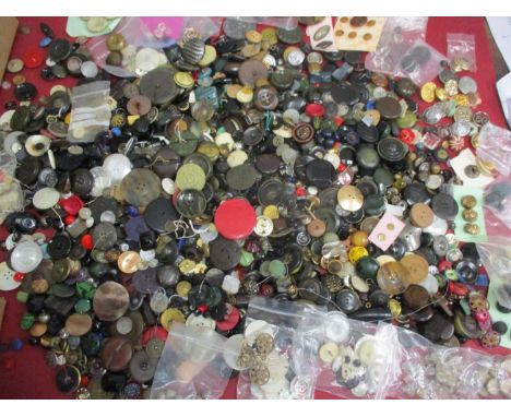 A large quantity of vintage buttons to include early to mid 20th century examples and a white Artid tree button (please see a