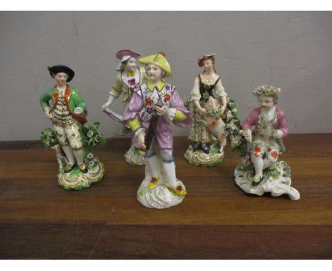 A group of five small continental figures and four vintage Noddy characters A/F 