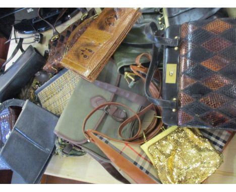 Vintage crocodile, snake and leather handbags and others 