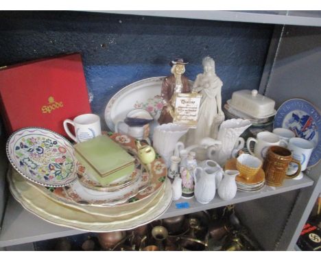 Mixed 20th century ceramics to include meat platters, a Spode Rosa &amp; Salvia bone china plate No.4 in presentation box and